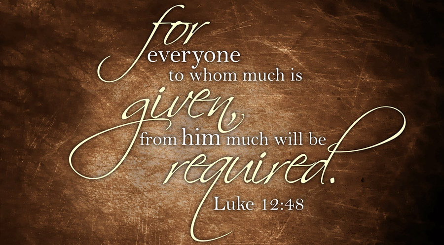 For everyone to whom much is given, from him much will be required